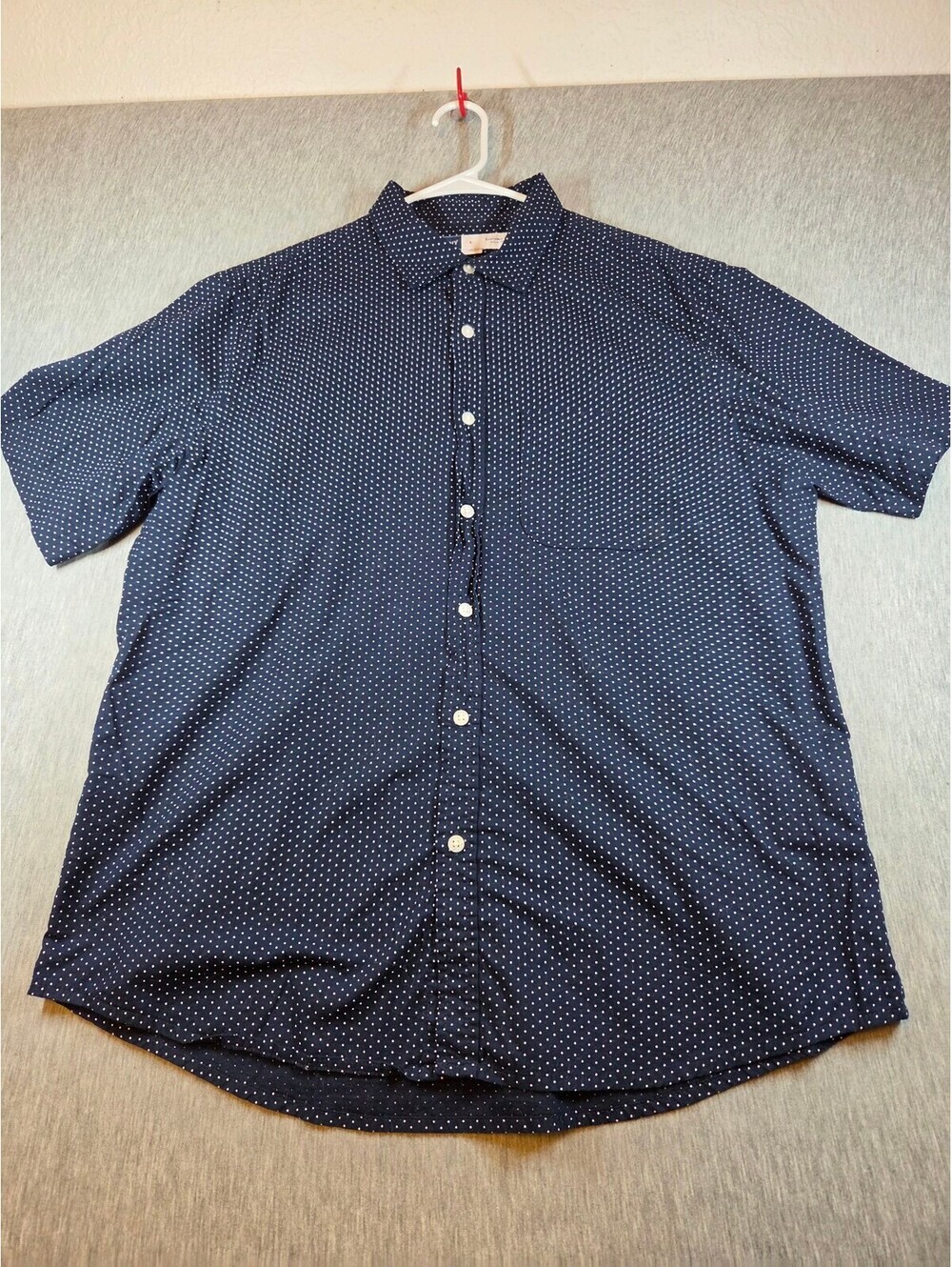 Old Navy Men's Navy Blue Polka Dot Everyday Shirt, Size Large
